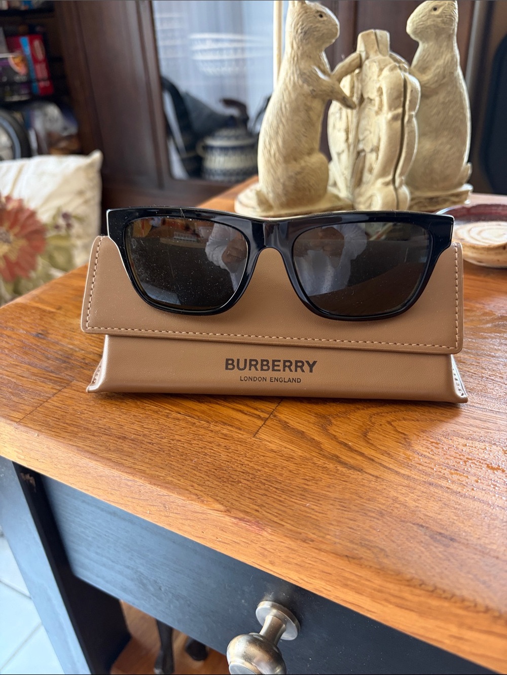 Burberry Black Sunglasses with Tan Case